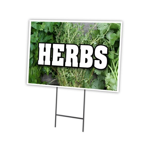 Signmission Herbs Yard Sign & Stake outdoor plastic coroplast window, C-1216-DS-Herbs C-1216-DS-Herbs - main